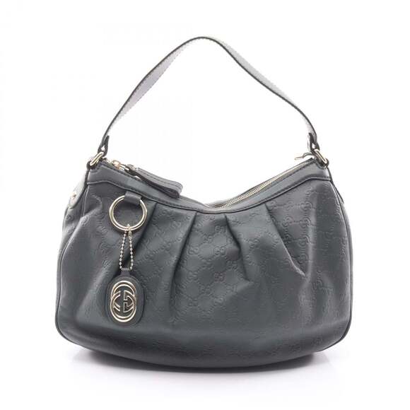 Gucci Handbags - GUCCI Gray Leather Shoulder Bag